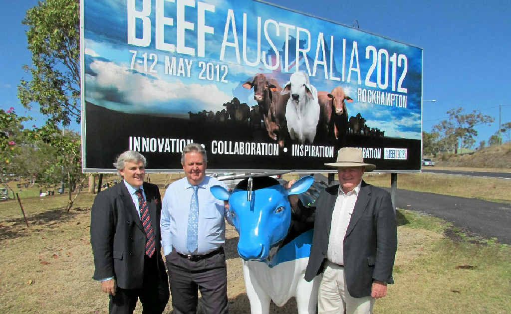 CQUniversity deputy vice-chancellor Alastair Dawson, Rockhampton Regional Council Mayor Brad Carter and Beef Australia 2012 chairman Geoff Murphy look forward to next year’s big event. CQUniversity deputy vice-chancellor Alastair Dawson, Rockhampton Regional Council Mayor Brad Carter and Beef Australia 2012 chairman Geoff Murphy look forward to next year’s big event.